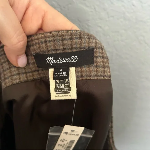 NWT Madewell Wool Blend Plaid Mini Skirt - Picture 9 of 12